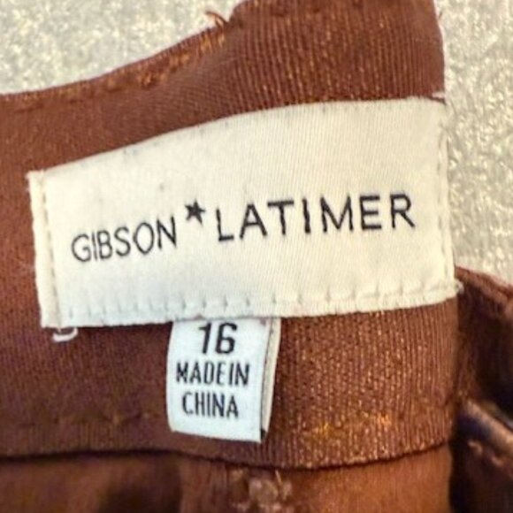 Gibson Latimer Cheetah Perfect Fit Stretch Denim Jeans Roll UP Cuff Size 16 - Picture 5 of 5